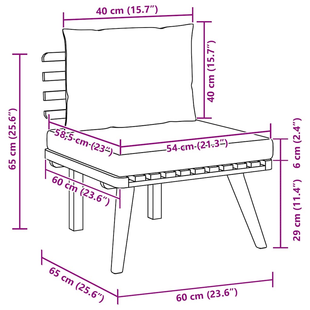 Gartenstuhl mit Kissen Massivholz Akazie